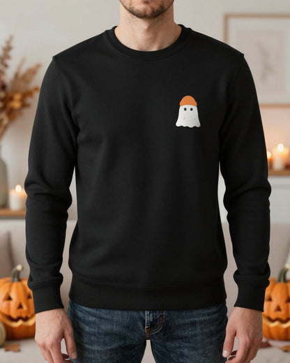 Personalised Ghost Embroidered Sweatshirt worn