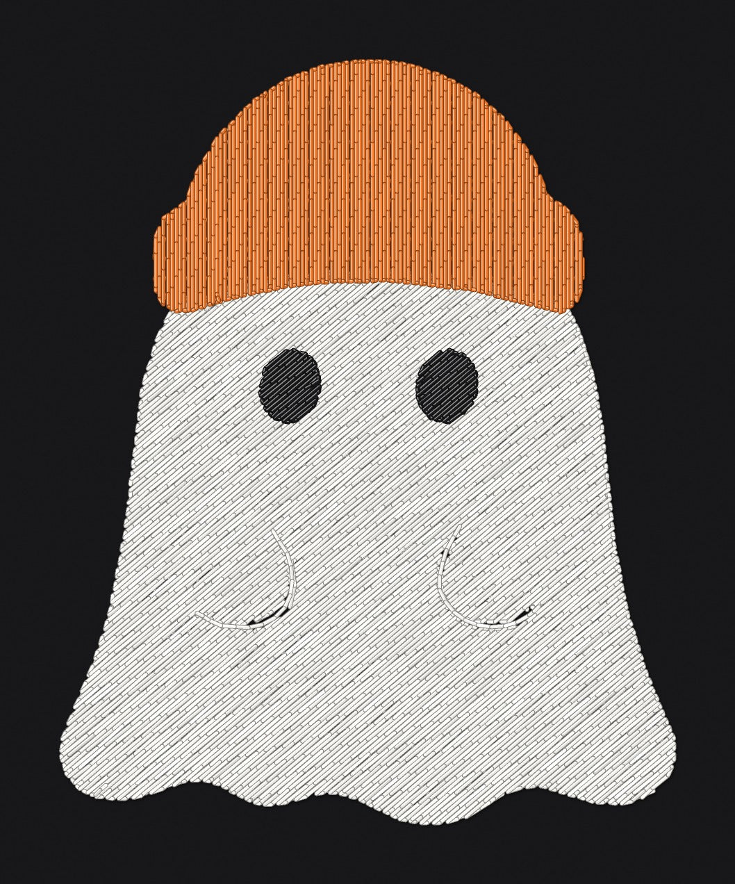 Personalised Ghost Embroidered Sweatshirt embroidery close-up