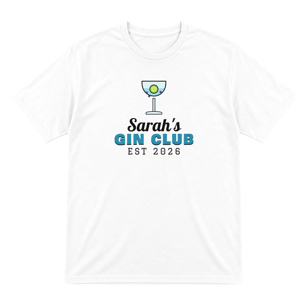 Personalised Gin Club T-Shirt & Sweatshirt laid flat
