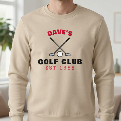 Personalised Golf Club T-Shirt & Sweatshirt Sweatshirt in Sand, worn, our photo