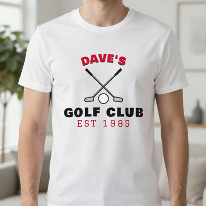 Personalised Golf Club T-Shirt & Sweatshirt T-Shirt in White, worn, our photo