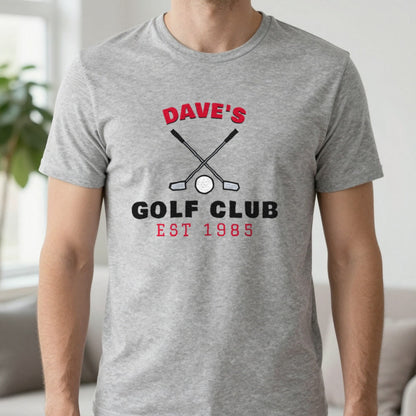 Personalised Golf Club T-Shirt & Sweatshirt T-Shirt in Sport Grey, worn, our photo