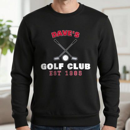 Personalised Golf Club T-Shirt & Sweatshirt Sweatshirt in Black, worn, our photo