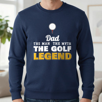 Personalised Golf Legend T-Shirt & Sweatshirt Sweatshirt in Navy, worn, our photo