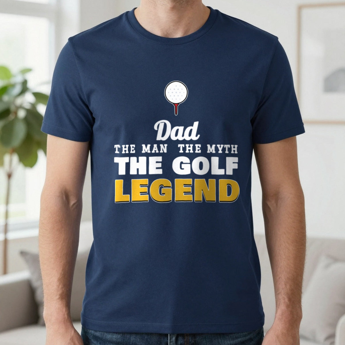 Personalised Golf Legend T-Shirt & Sweatshirt T-Shirt in Navy, worn, our photo