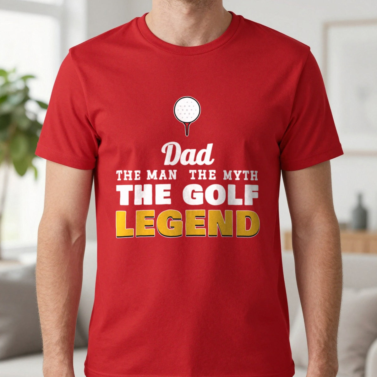 Personalised Golf Legend T-Shirt & Sweatshirt T-Shirt in Red, worn, our photo