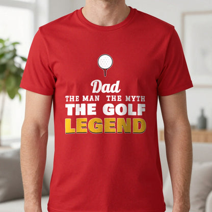 Personalised Golf Legend T-Shirt & Sweatshirt T-Shirt in Red, worn, our photo