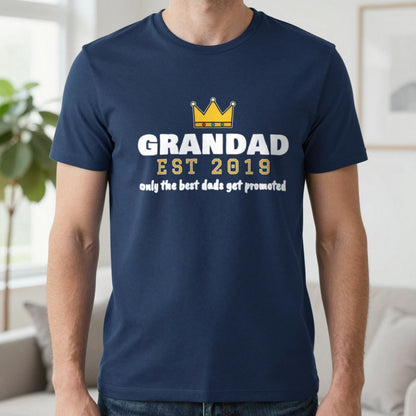 Personalised Grandad Est. T-Shirt & Sweatshirt T-Shirt in Navy, worn, our photo