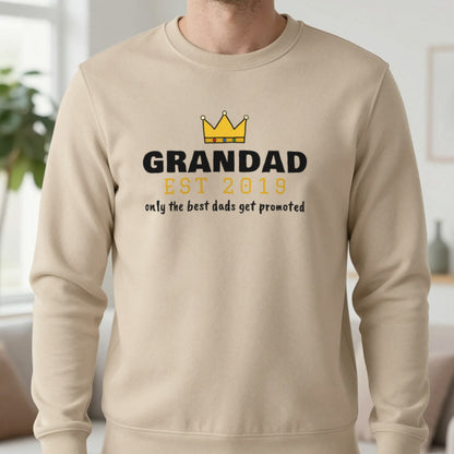 Personalised Grandad Est. T-Shirt & Sweatshirt Sweatshirt in Sand, worn, our photo