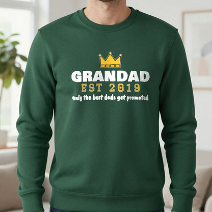 Personalised Grandad Est. T-Shirt & Sweatshirt Sweatshirt in Forest Green, worn, our photo
