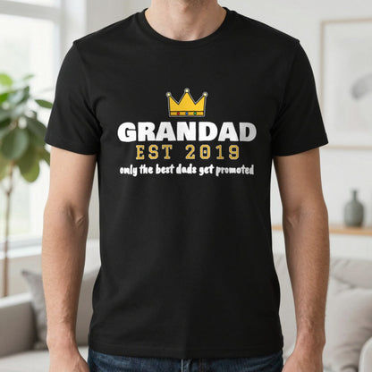 Personalised Grandad Est. T-Shirt & Sweatshirt T-Shirt in Black, worn, our photo