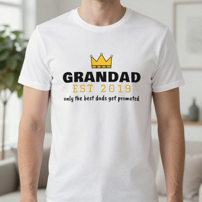 Personalised Grandad Est. T-Shirt & Sweatshirt T-Shirt in White, worn, our photo
