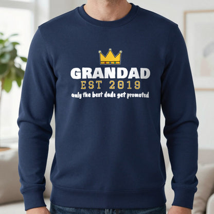 Personalised Grandad Est. T-Shirt & Sweatshirt Sweatshirt in Navy, worn, our photo
