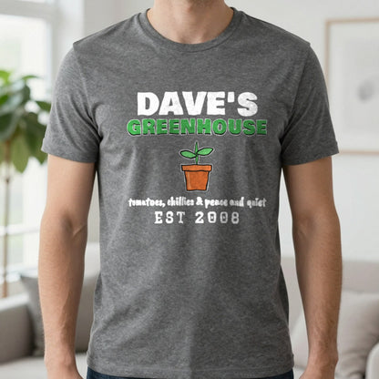 Personalised Greenhouse T-Shirt & Sweatshirt T-Shirt in Charcoal, worn, our photo