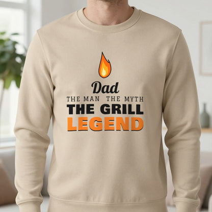 Personalised Grill Legend T-Shirt & Sweatshirt Sweatshirt in Sand, worn, our photo