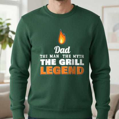 Personalised Grill Legend T-Shirt & Sweatshirt Sweatshirt in Forest Green, worn, our photo