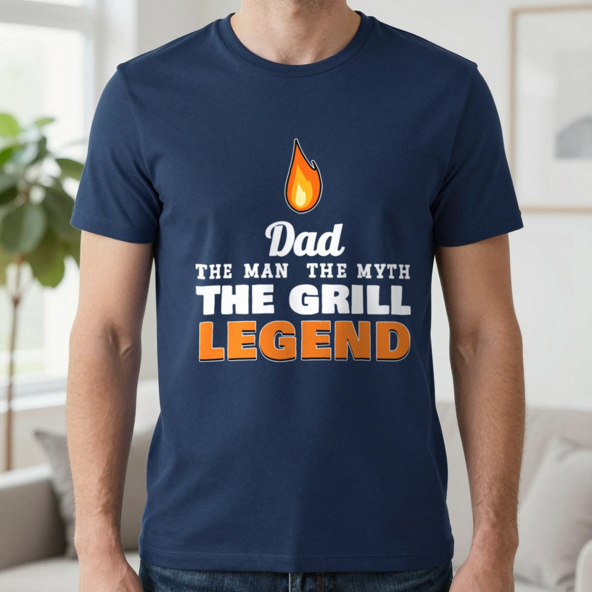 Personalised Grill Legend T-Shirt & Sweatshirt T-Shirt in Navy, worn, our photo