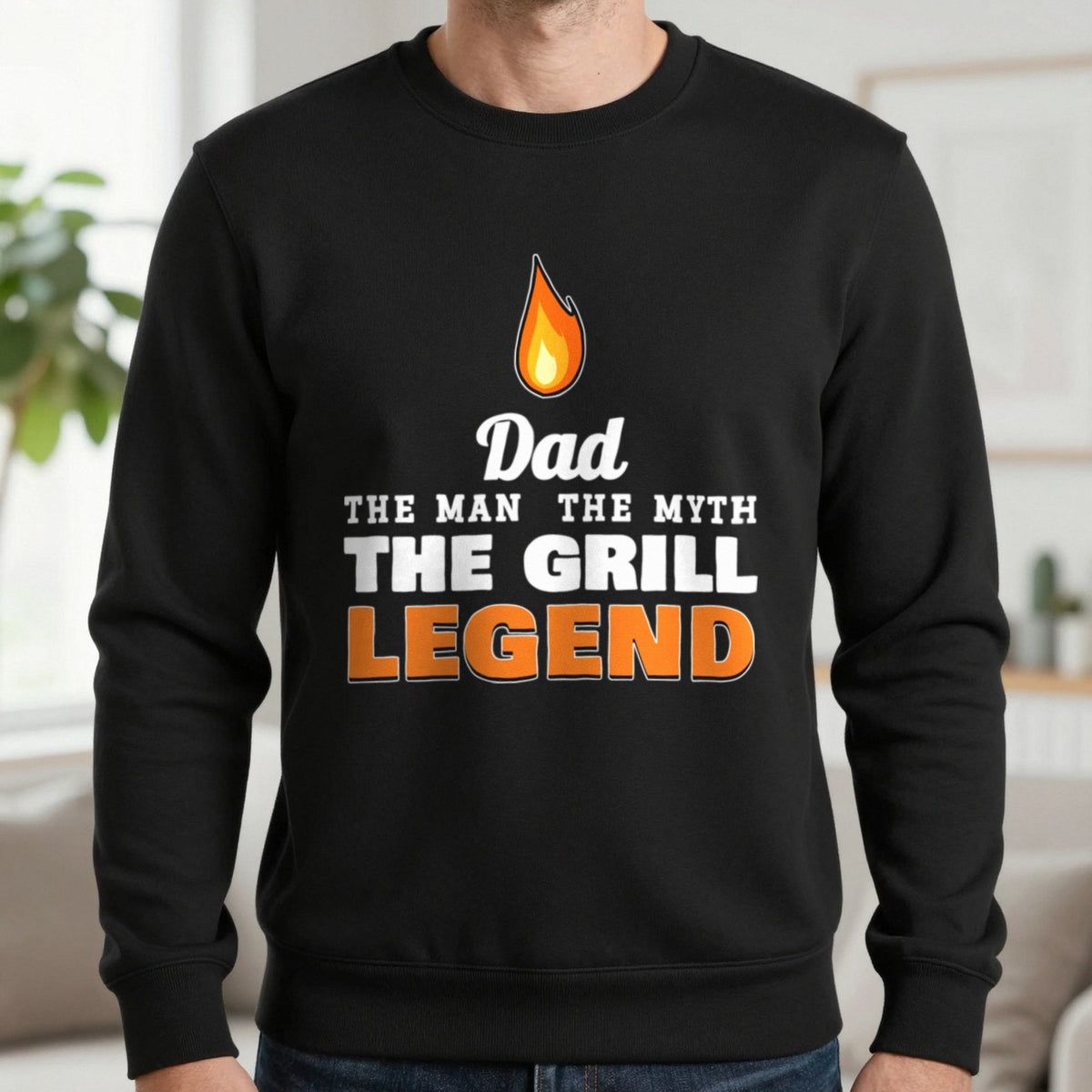 Personalised Grill Legend T-Shirt & Sweatshirt Sweatshirt in Black, worn, our photo