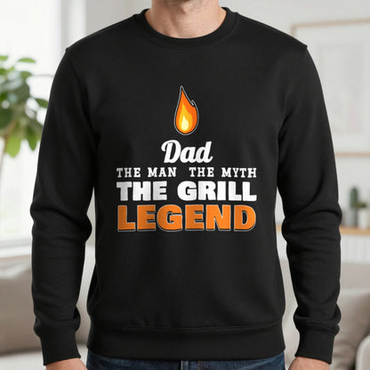 Personalised Grill Legend T-Shirt & Sweatshirt Sweatshirt in Black, worn, our photo
