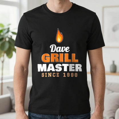 Personalised Grill Master T-Shirt & Sweatshirt T-Shirt in Black, worn, our photo