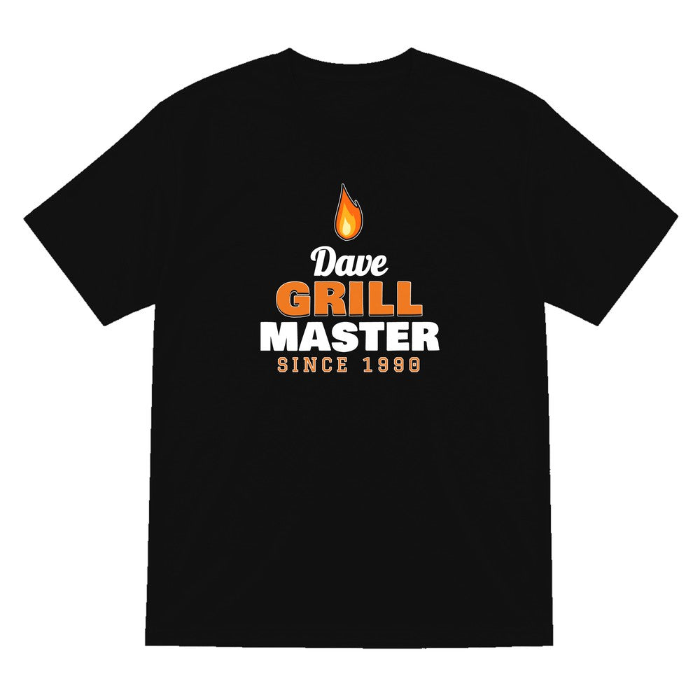 Personalised Grill Master T-Shirt & Sweatshirt laid flat