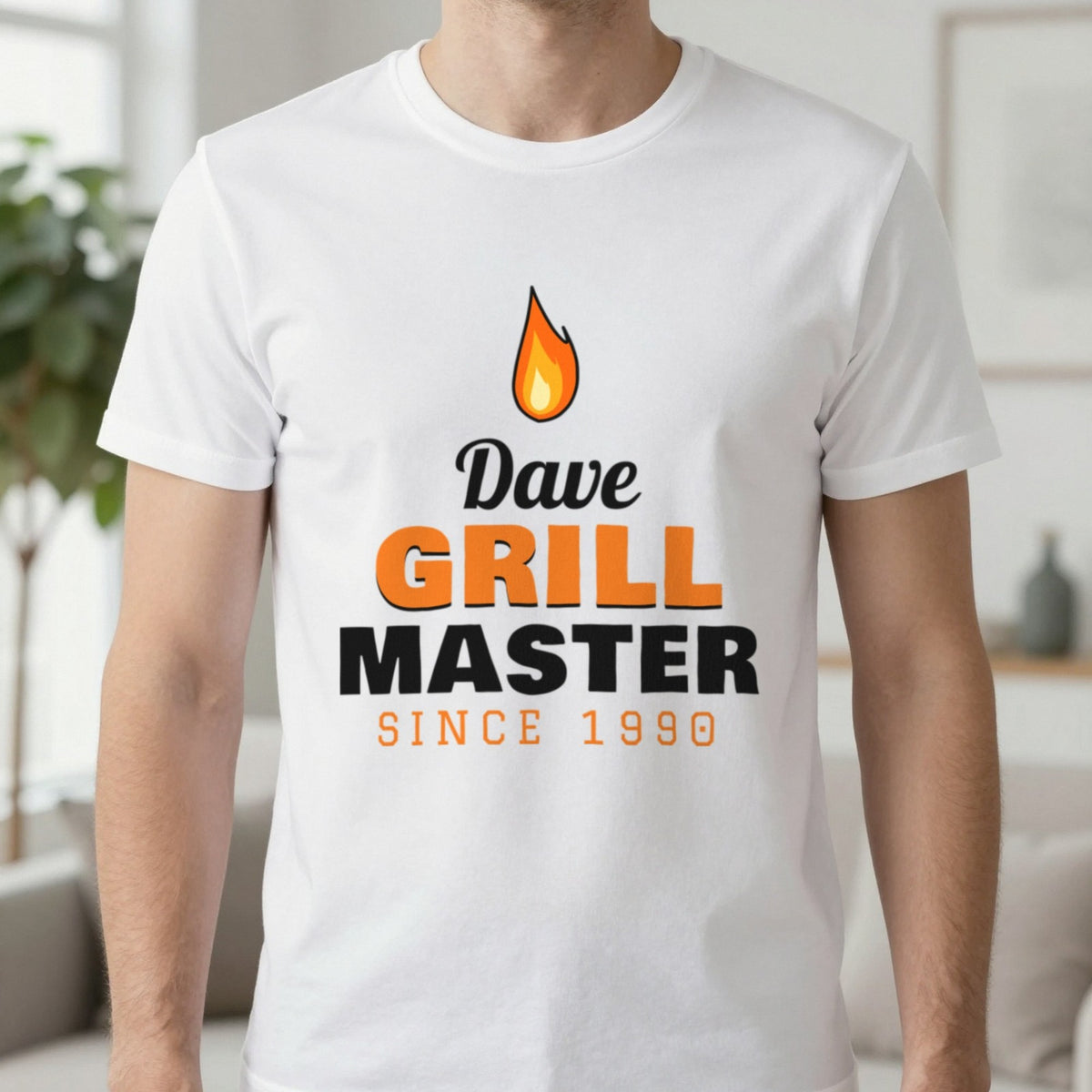 Personalised Grill Master T-Shirt & Sweatshirt T-Shirt in White, worn, our photo