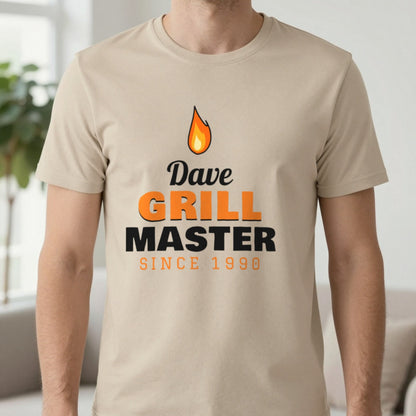 Personalised Grill Master T-Shirt & Sweatshirt T-Shirt in Sand, worn, our photo