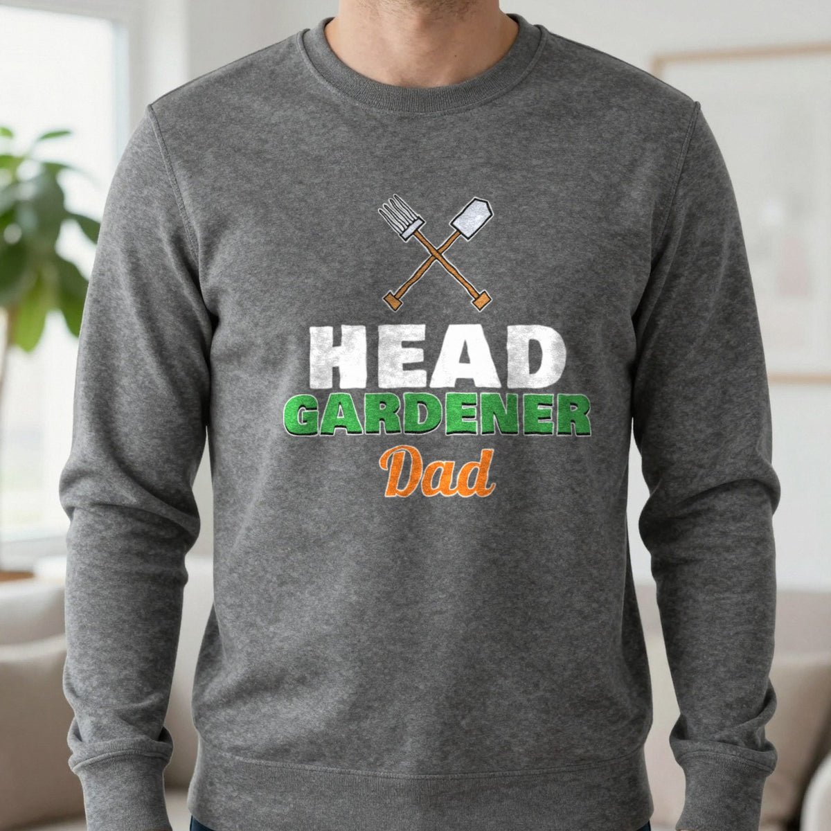 Personalised Head Gardener T-Shirt & Sweatshirt Sweatshirt in Charcoal, worn, our photo