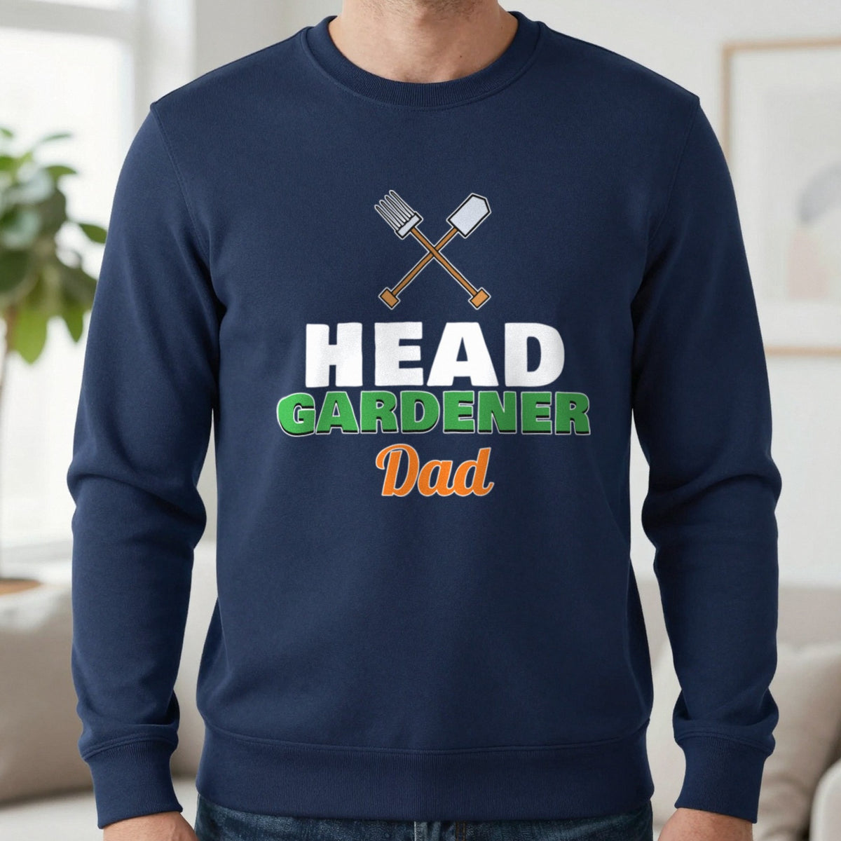 Personalised Head Gardener T-Shirt & Sweatshirt Sweatshirt in Navy, worn, our photo