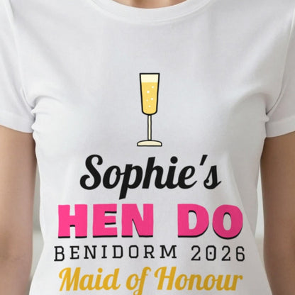 Personalised Hen Do T-Shirts print close-up, our photo