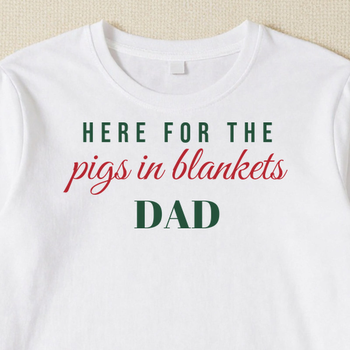 Here For The Pigs In Blankets personalised print close-up