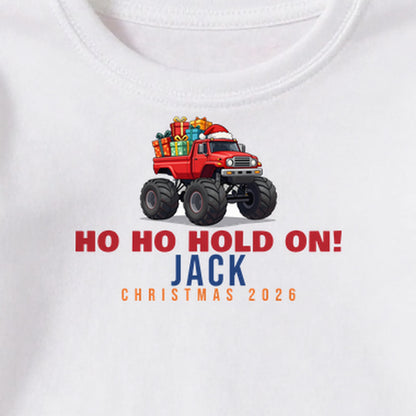 Ho Ho Hold On Monster Truck personalised print close-up