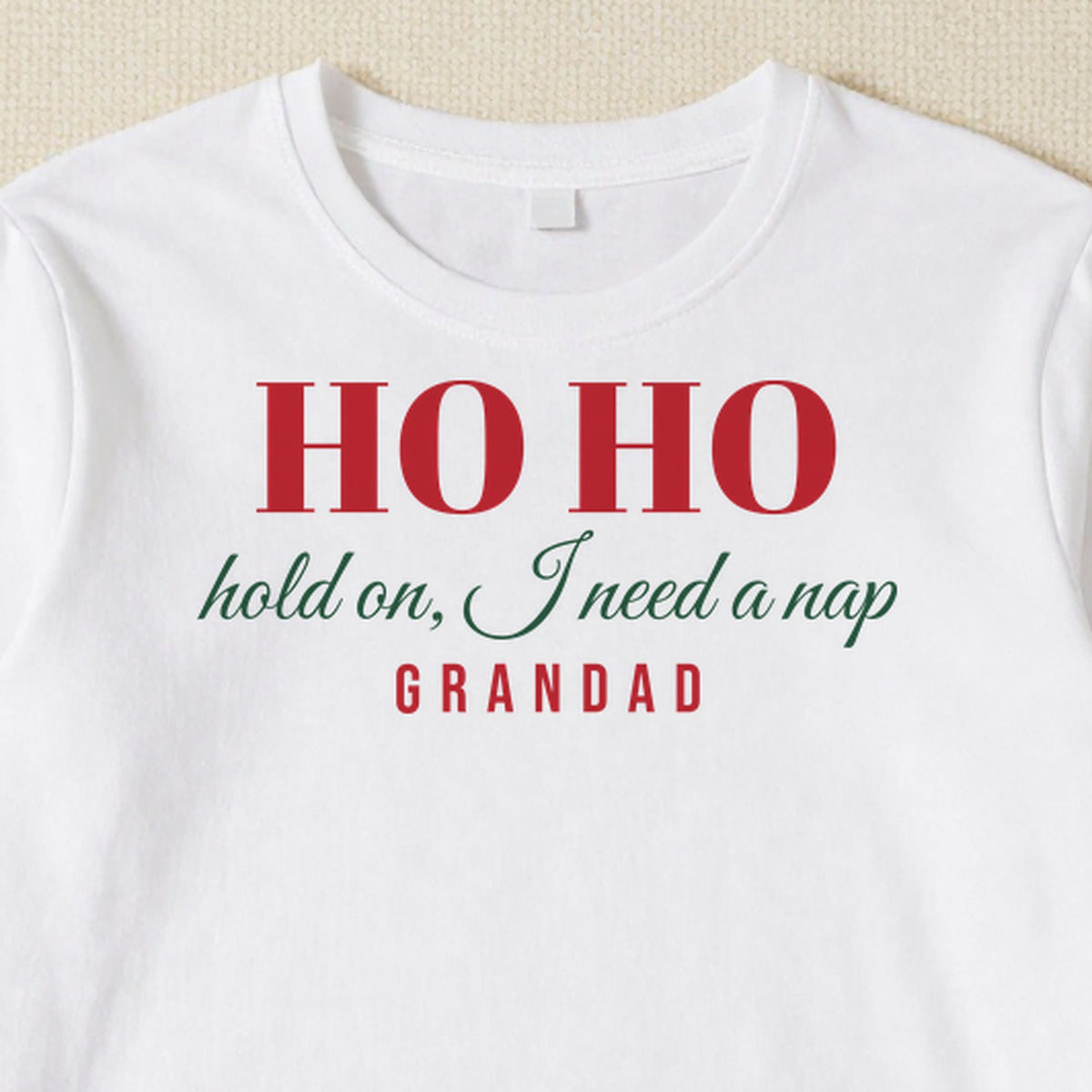 Ho Ho Hold On I Need A Nap personalised print close-up