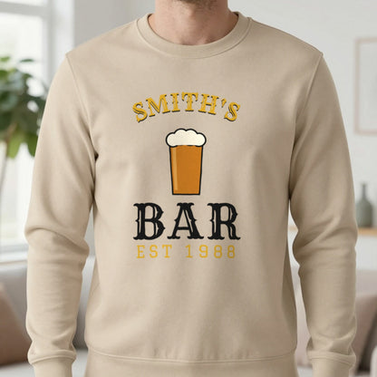 Personalised Home Bar T-Shirt & Sweatshirt Sweatshirt in Sand, worn, our photo
