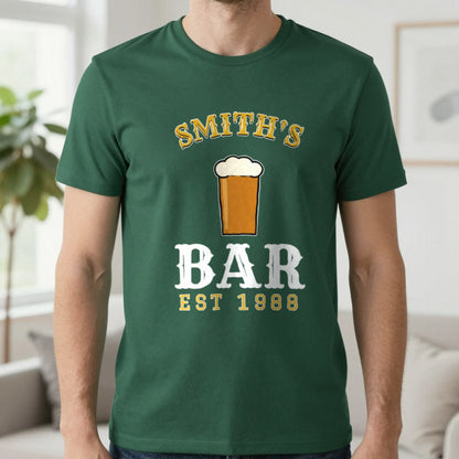 Personalised Home Bar T-Shirt & Sweatshirt T-Shirt in Forest Green, worn, our photo