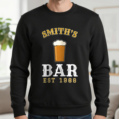 Personalised Home Bar T-Shirt & Sweatshirt Sweatshirt in Black, worn, our photo