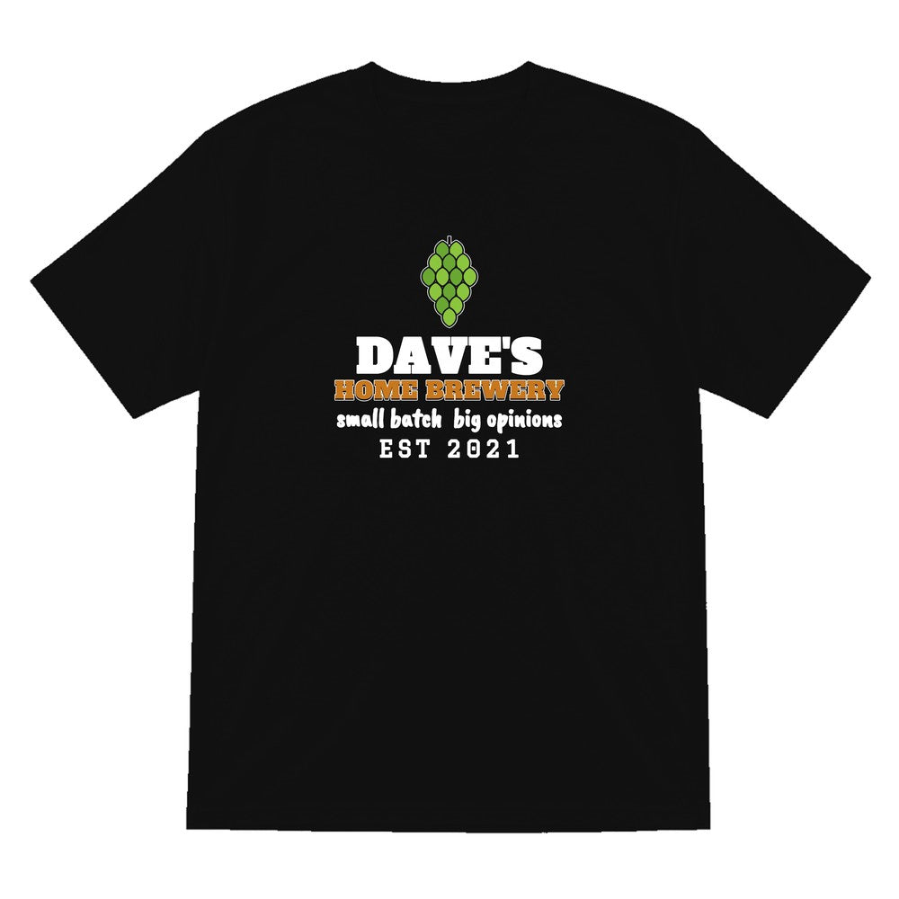 Personalised Home Brewery T-Shirt & Sweatshirt laid flat
