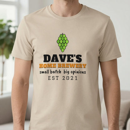 Personalised Home Brewery T-Shirt & Sweatshirt T-Shirt in Sand, worn, our photo