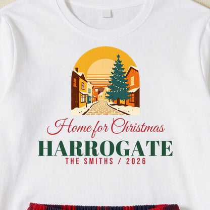 Home For Christmas Town personalised print close-up