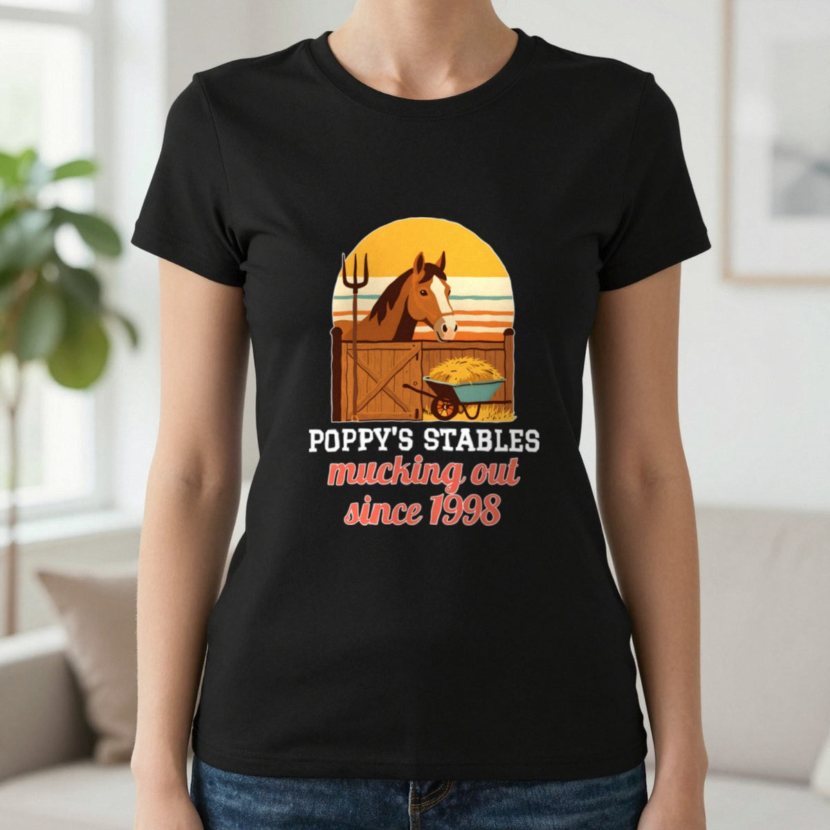 Personalised Stables T-Shirt & Sweatshirt T-Shirt in Black, worn, our photo