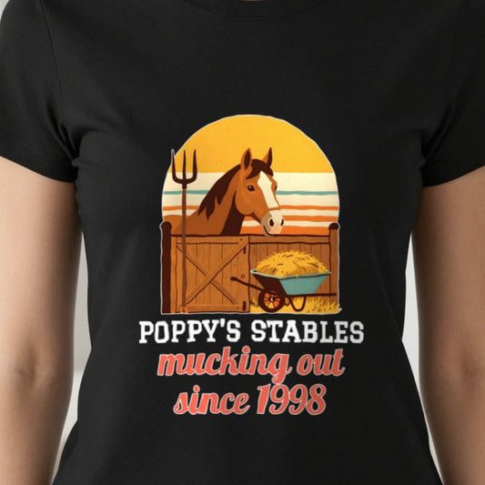 Personalised Stables T-Shirt & Sweatshirt print close-up, our photo