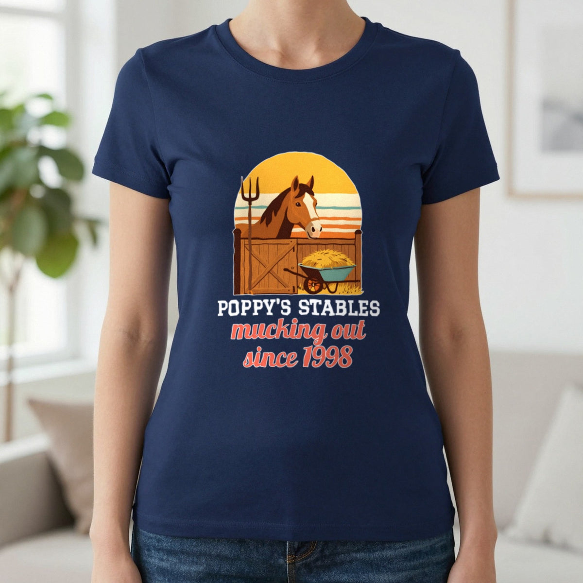 Personalised Stables T-Shirt & Sweatshirt T-Shirt in Navy, worn, our photo