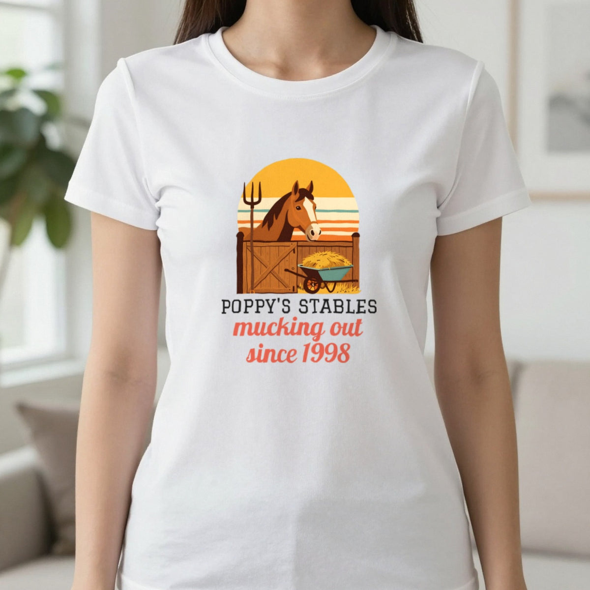 Personalised Stables T-Shirt & Sweatshirt T-Shirt in White, worn, our photo