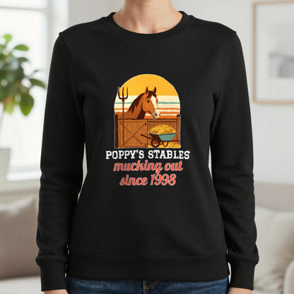 Personalised Stables T-Shirt & Sweatshirt Sweatshirt in Black, worn, our photo