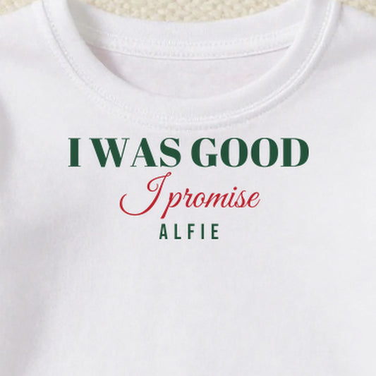 I Was Good I Promise personalised print close-up