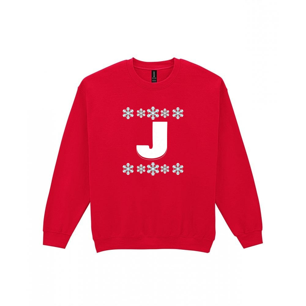 Personalised Initial Christmas Jumper laid flat