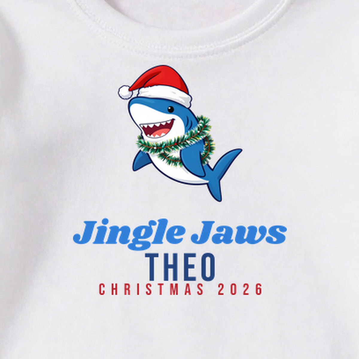 Jingle Jaws Shark personalised print close-up