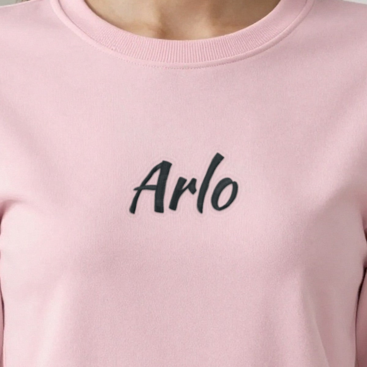 Kids Name Jumper, adult sweatshirt in light pink, embroidered