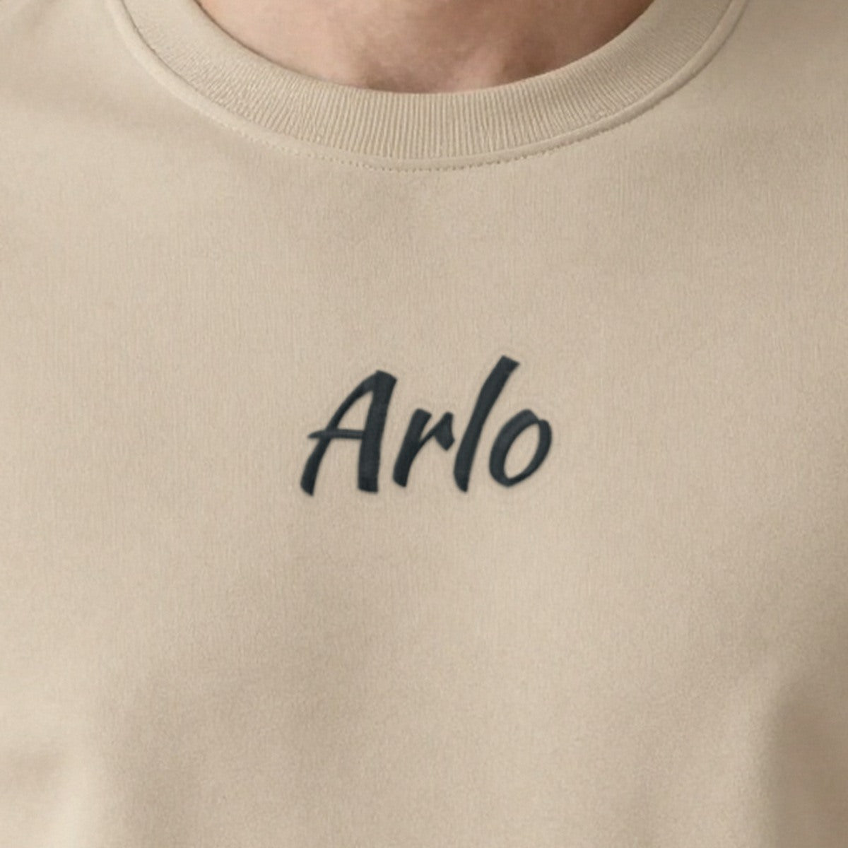 Kids Name Jumper, adult sweatshirt in sand, embroidered
