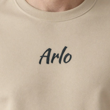Kids Name Jumper, adult sweatshirt in sand, embroidered